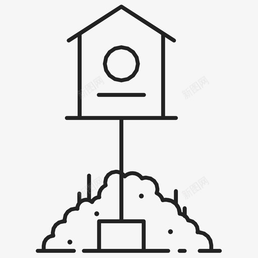 鸟舍后院食物图标svg_新图网 https://ixintu.com 后院 庇护所 水 花园 野生 食物 鸟舍