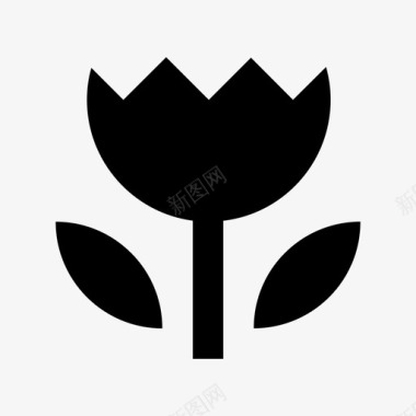 郁金香花朵毛茛图标图标