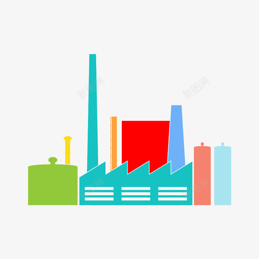 工厂装配建筑图标svg_新图网 https://ixintu.com 制造 商业 工业 工厂 建筑 烟囱 装配