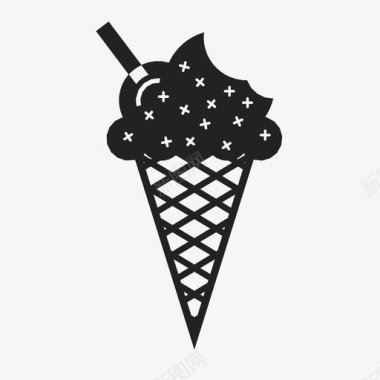 冰淇淋筒夏天信号图标图标