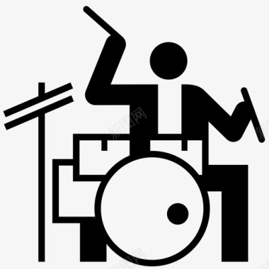 鼓手艺术家节拍图标图标