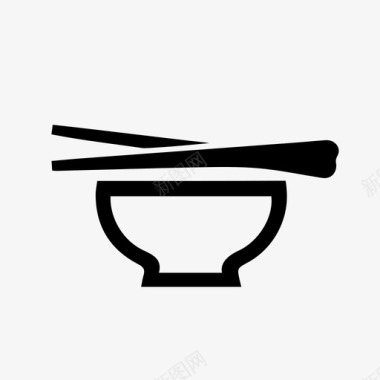 饭碗中餐筷子图标图标