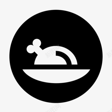 烹饪圆润的黑色家政图标图标