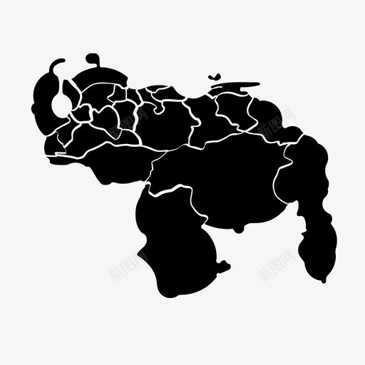 委内瑞拉地图地区省图标svg_新图网 https://ixintu.com 加拉加斯 地区 地图 地理 委内瑞拉地图 海岸 省 边界