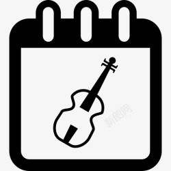 吉他课吉他课日期日在每日日历页面界面日历图标高清图片