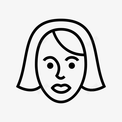 个人资料头像面部图标svg_新图网 https://ixintu.com 个人资料 头像 头发 女士 女孩 女性 面部