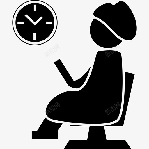 女人坐在发廊的椅子上看着挂钟人发廊图标svg_新图网 https://ixintu.com 人 发廊 女人坐在发廊的椅子上看着挂钟