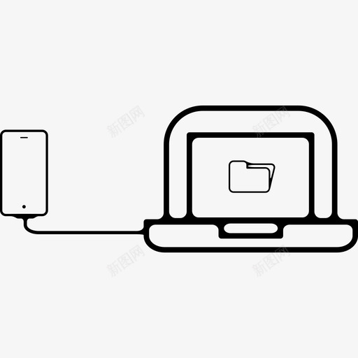 连接到笔记本电脑电脑电话机的电话图标svg_新图网 https://ixintu.com 电脑 电话机的电话 连接到笔记本电脑