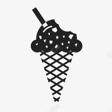 冰淇淋筒多个标记图标图标