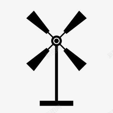 风车风力发电机电力图标图标