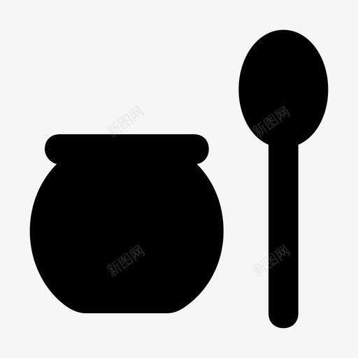 罐子和勺子出售不图标svg_新图网 https://ixintu.com bold gold hold 不 出售 婴儿和儿童材料设计图标 婴儿营养 婴儿食品 婴儿餐 捣碎食物 罐子和勺子