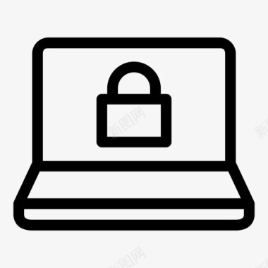 挂锁笔记本电脑安全受保护图标图标