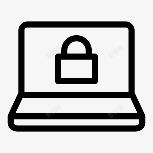挂锁笔记本电脑安全受保护图标svg_新图网 https://ixintu.com 办公线路 受保护 安全 密码 密钥 帐户 挂锁笔记本电脑 身份 隐私