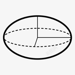 三维绘图椭圆体符号形状图标高清图片