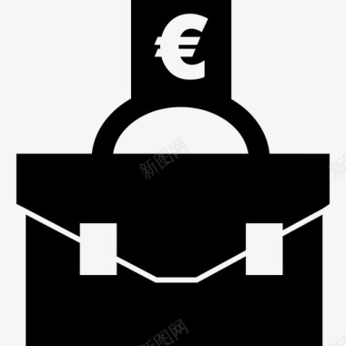 带有欧元货币标志的公文包教育学术1图标图标
