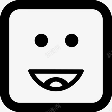 开心的笑脸表情界面情绪方块图标图标
