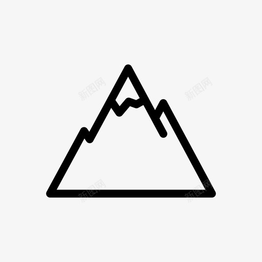 山雪标志图标svg_新图网 https://ixintu.com 加上 多个 山 山脉 忽略 指示 标志 雪 顶部