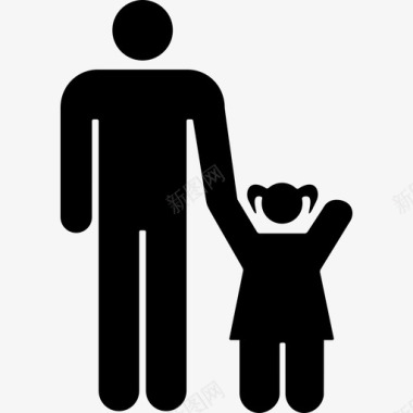 父亲和女儿人们家庭偶像图标图标
