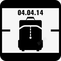2014年日历2014年4月4日日历页面带有旅行包提醒符号日历图标高清图片