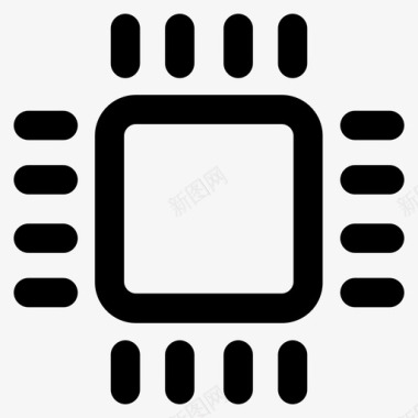 微型芯片小型处理器图标图标