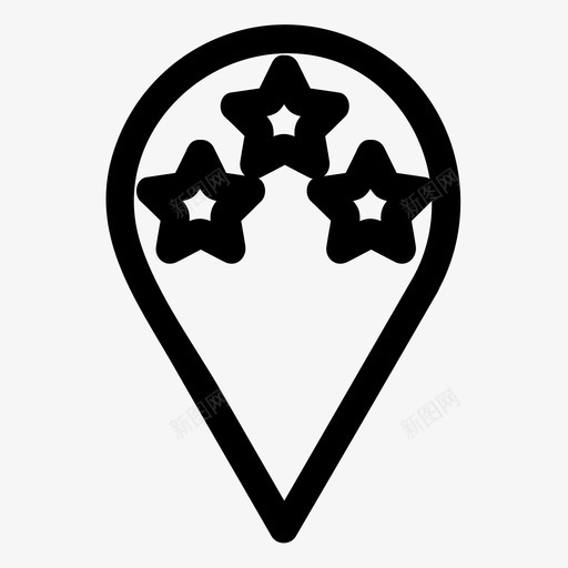 别针星星地图别针图标svg_新图网 https://ixintu.com 别针星星 地图别针
