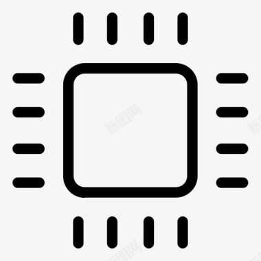 微芯片标记英特尔图标图标