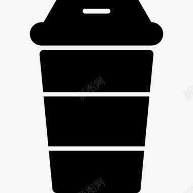 黑色饮料玻璃条纹工具侧视图食品饮料套装图标图标