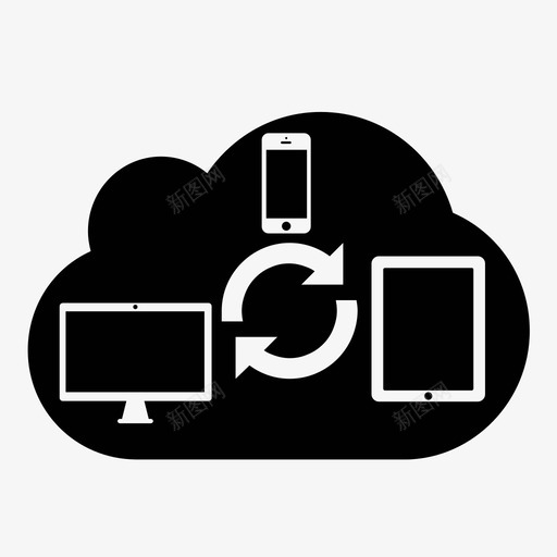同步访问云同步图标svg_新图网 https://ixintu.com 云同步 共享 同步 数据同步 联合 访问 连接 链接