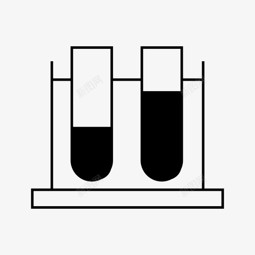 试管架空间矩形图标svg_新图网 https://ixintu.com 化学 实验 实验室 烧杯 烧瓶 玻璃 直管 矩形 科学 空间 试管架