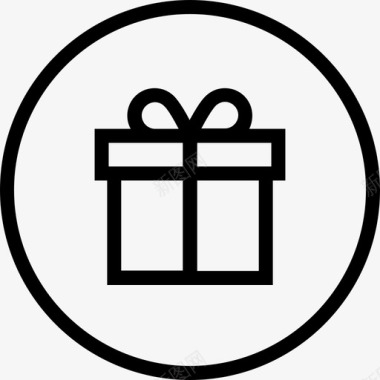 礼物盒子圆圈图标图标