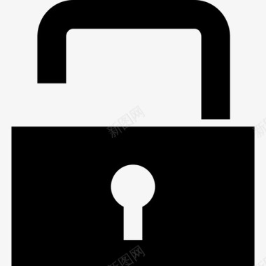 解锁界面符号打开的挂锁安全指向图标图标