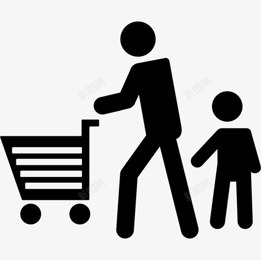 父亲和儿子一起购物人们家庭偶像图标svg_新图网 https://ixintu.com 人们 家庭偶像 父亲和儿子一起购物
