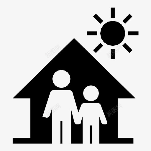 安全的家阳光安全图标svg_新图网 https://ixintu.com 保护 安全 安全的家 家庭 屋顶 感觉良好 放松 阳光