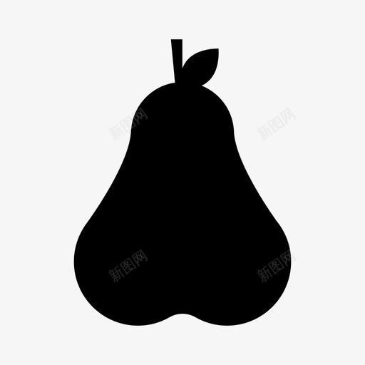 梨固体零食图标svg_新图网 https://ixintu.com 固体 宽 曲线 梨 水果 熟的 碳水化合物 零食 食物