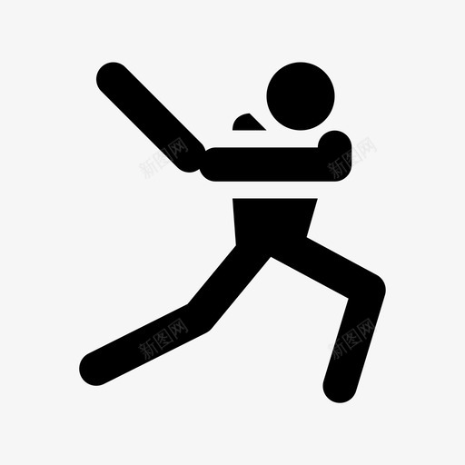 击球手体育和游戏材料标图标svg_新图网 https://ixintu.com 体育和游戏材料设计图标 击球手
