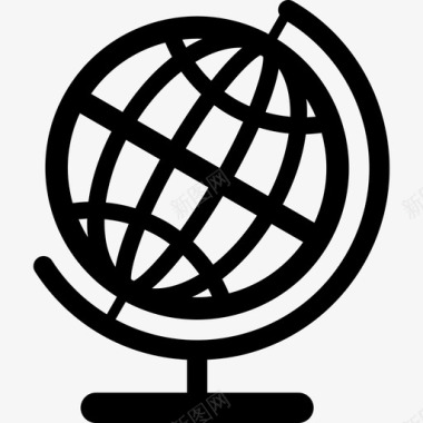 地球仪与网格教育经院哲学图标图标