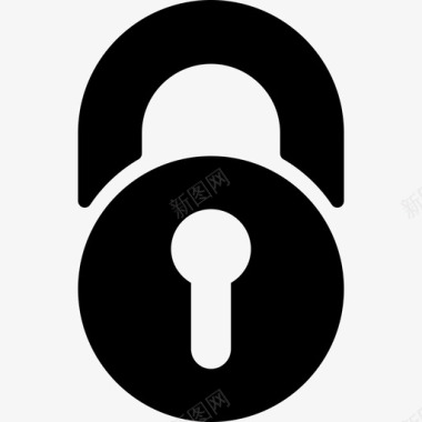 锁圆形挂锁安全接口符号商务包图标图标