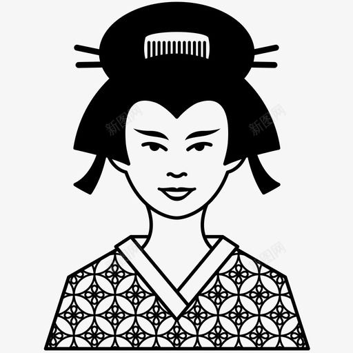 艺妓女女孩图标svg_新图网 https://ixintu.com 东京 传统 女 女士 女孩 女性 日本 艺妓