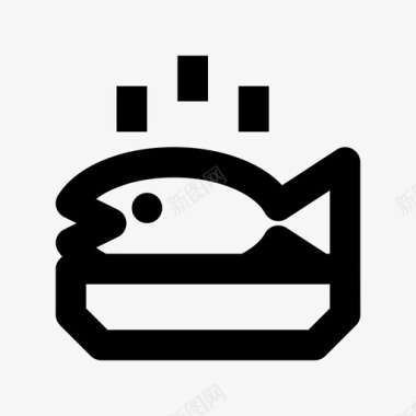 鱼食品和饮料材料标图标图标
