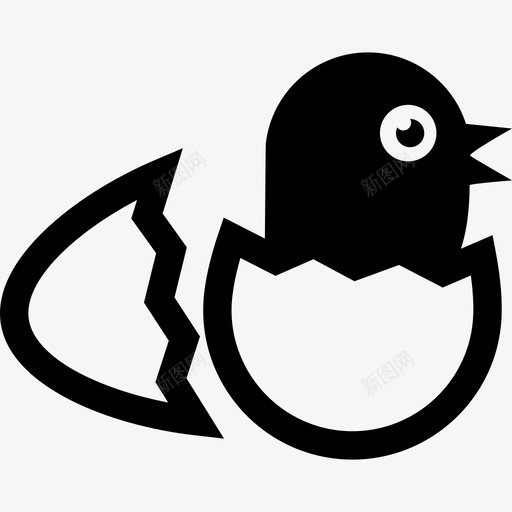 鸟在碎鸡蛋从侧面看动物鸟包图标svg_新图网 https://ixintu.com 动物 鸟包 鸟在碎鸡蛋从侧面看