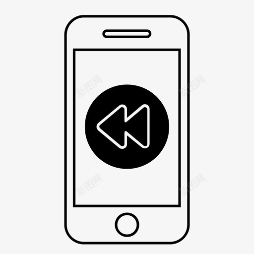 倒带按钮单元格图标svg_新图网 https://ixintu.com iphone 倒带 单元格 反转 按钮 控件 移动 移动集合1 视频 音乐