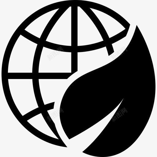 带叶行星网格国际生态符号标志生态主义图标svg_新图网 https://ixintu.com 带叶行星网格国际生态符号 标志 生态主义