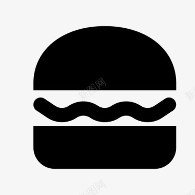 汉堡食品和饮料材料标图标图标