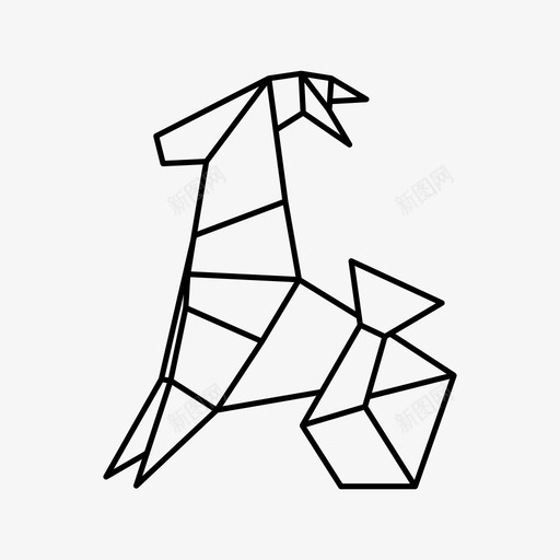 摩羯座星座折纸图标svg_新图网 https://ixintu.com 出生 十二宫 占星术 山羊 幻想动物 折纸 折纸动物 摩羯座 星座 月
