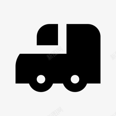 送货车运输和交付材料图标图标