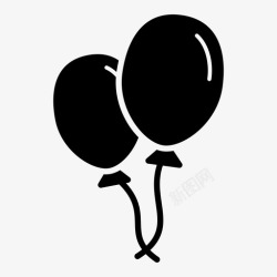 七月四日气球生日庆祝图标高清图片