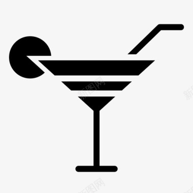 马提尼鸡尾酒酒廊图标图标