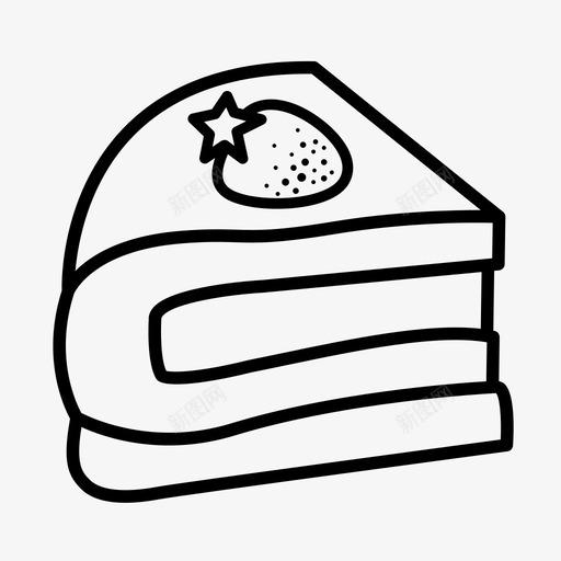 草莓蛋糕甜点切片图标svg_新图网 https://ixintu.com 产品 切片 奶油 甜点 草莓蛋糕 面包房 食品 香草蛋糕