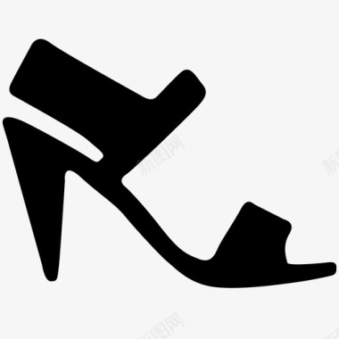 锥形鞋跟鞋类图标图标