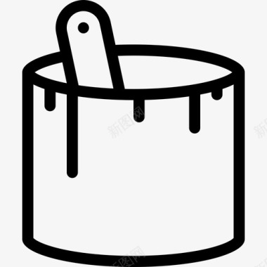 油漆桶桶建筑图标图标